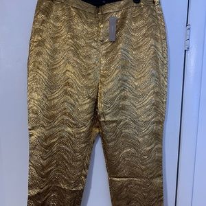 JCrew collection gold leaf pants
